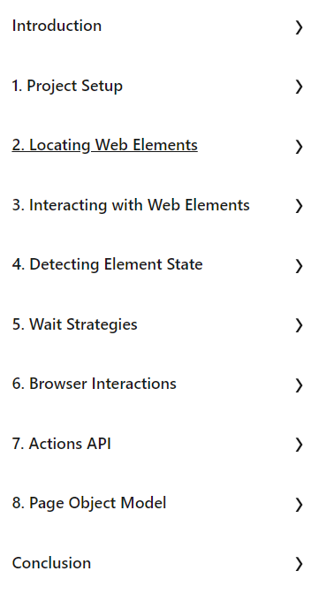 Course topics · LinkedIn — Test Automation with Selenium WebDriver for Java 2024-11