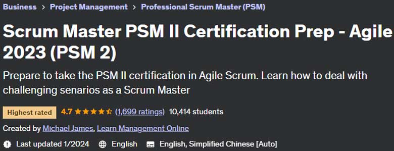 Pictures · Udemy — Scrum Master PSM II Certification Prep – Agile 2023 (PSM 2) 2022-11