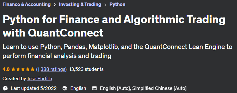Pictures · Udemy — Python for Finance and Algorithmic Trading with QuantConnect 2022-5