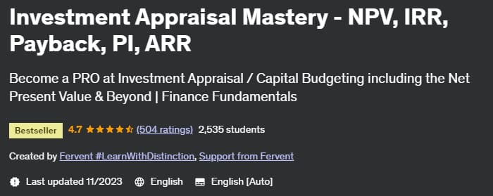 Pictures · Udemy — Investment Appraisal Mastery – NPV, IRR, Payback, PI, ARR 2022-11