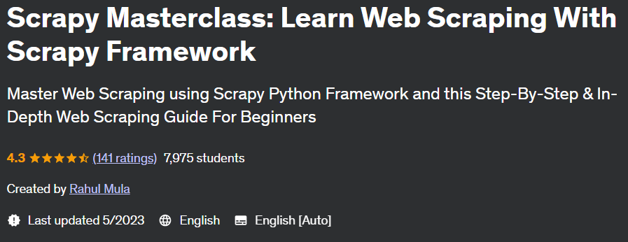 Pictures · Udemy — Scrapy Masterclass: Learn Web Scraping With Scrapy Framework 2022-4