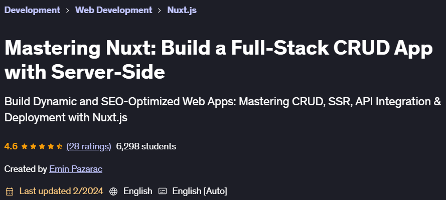 Pictures · Udemy — Mastering Nuxt: Build a Full-Stack CRUD App with Server-Side 2024-2