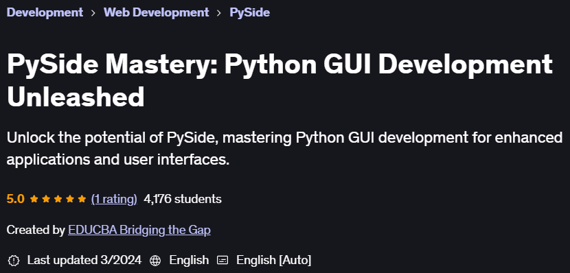 Pictures · Udemy — PySide Mastery: Python GUI Development Unleashed 2023-12