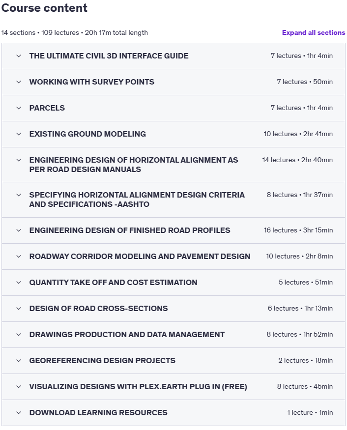 Kursthemen · Die Ultimate Civil 3D für Road Design Kurs 2024-10