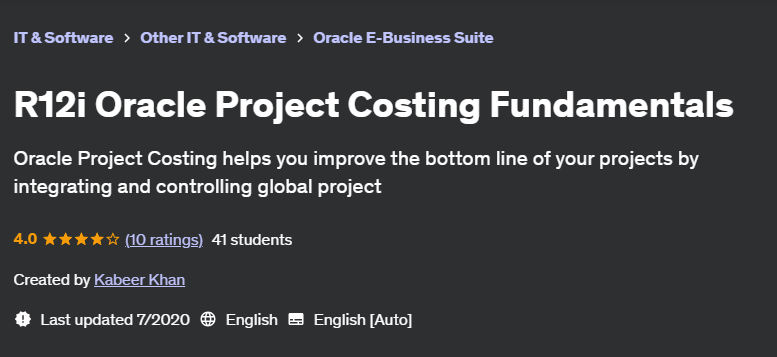 Pictures · Udemy — R12i Oracle Project Costing Fundamentals 2020-7
