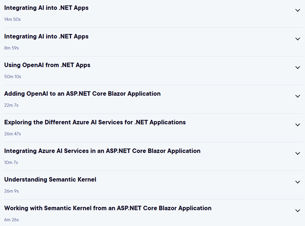 Course topics · Building AI-enabled .NET Applications 2024-12