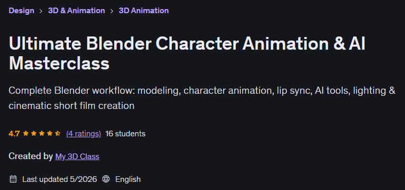 Bilder · Ultimate Blender Character Animation und AI umfassender Kurs 2026-5