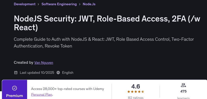 Bilder · NodeJS Security: JWT, Role-Based Access, 2FA (/w) React) 2025-10