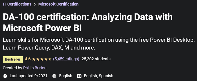 Pictures · Udemy — DA-100 certification: Analyzing Data with Microsoft Power BI 2021-9