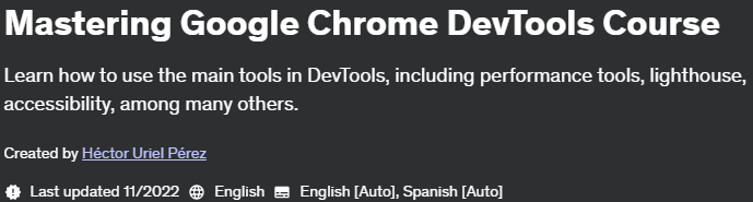 Pictures · Udemy — Mastering Google Chrome DevTools Course 2022-11