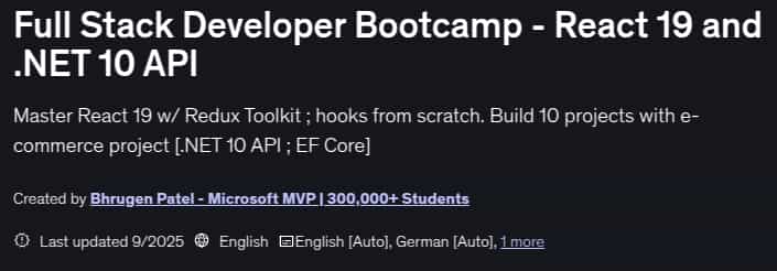 Pictures · Full Stack Developer Bootcamp – React 19 and .NET 10 API 2025-9