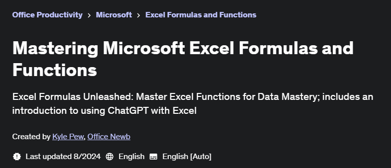 Pictures · Udemy — Mastering Microsoft Excel Formulas and Functions 2024-8