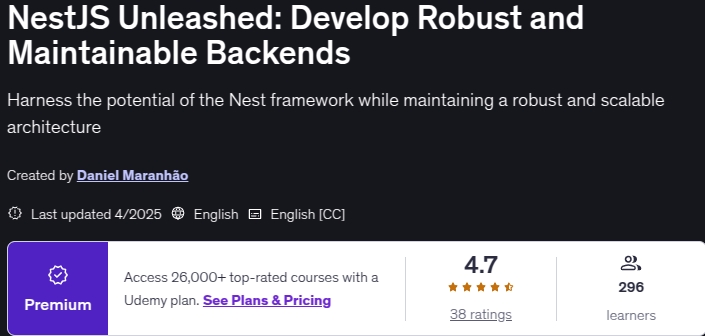 이미지 · NestJS Unleashed : 강력하고 유지 가능한 배경을 개발합니다. 2025-4
