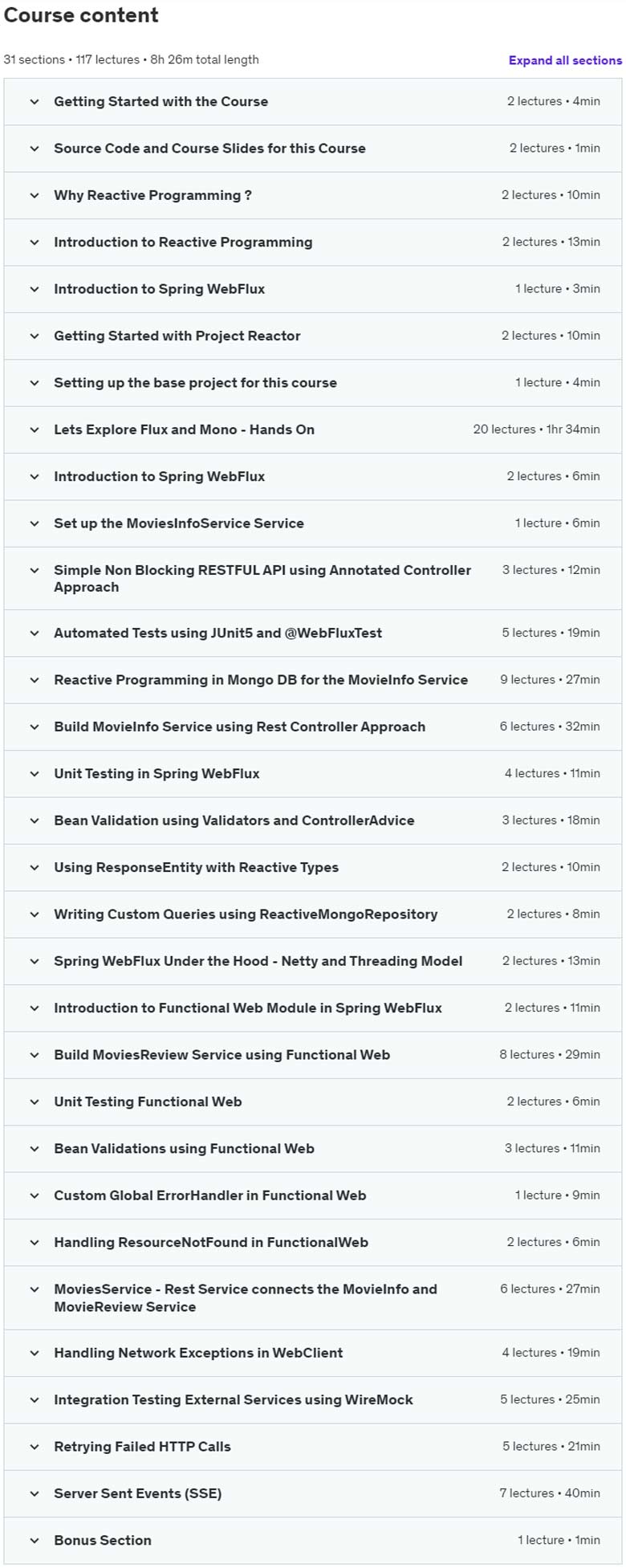 Course topics · Build Reactive MicroServices using Spring WebFlux/SpringBoot 2022-11/2024-11