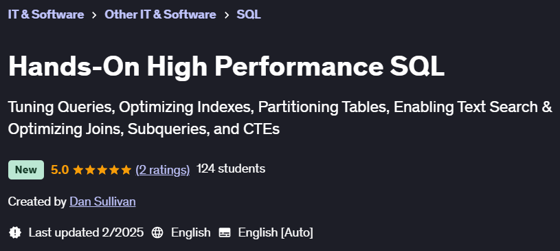 Pictures · Udemy — Hands-On High Performance SQL 2025-2