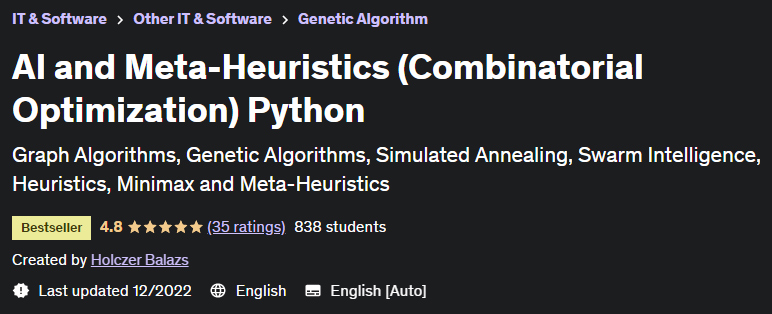 Pictures · Udemy — AI and Meta-Heuristics (Combinatorial Optimization) Python 2022-8