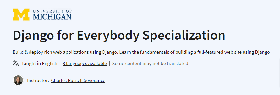 Pictures · Django for Everybody Specialization 2023-10
