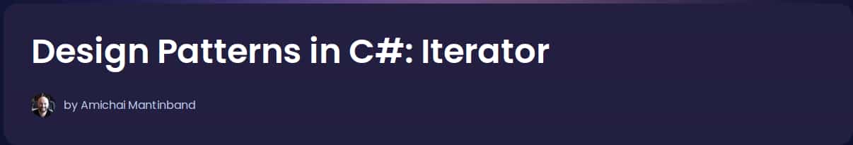 Pictures · Dometrain — Design Patterns in C#: Iterator 2024-11