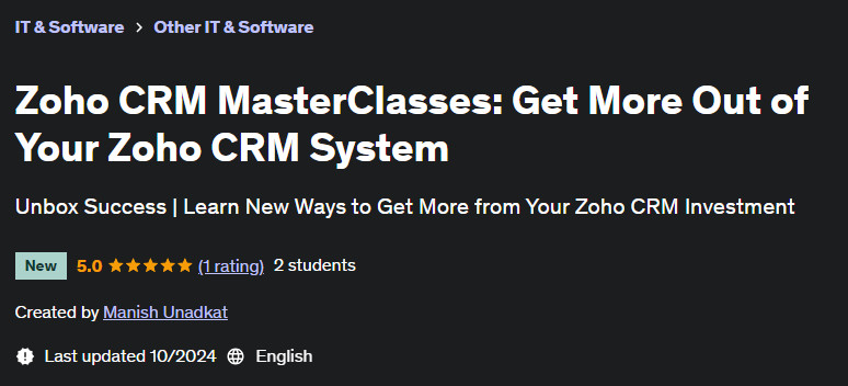 Pictures · Zoho CRM MasterClasses: Get More Out of Your Zoho CRM System 2024-8