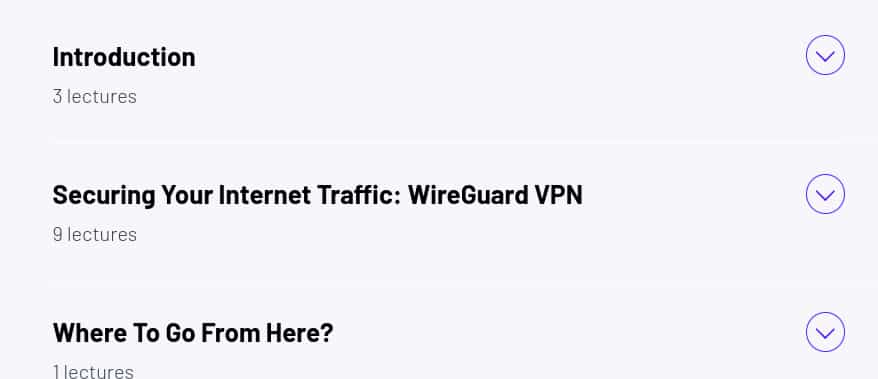 Course topics · ZeroToMastery — DevOps Mastery: Secure Your Internet Traffic with WireGuard VPN 2025-4