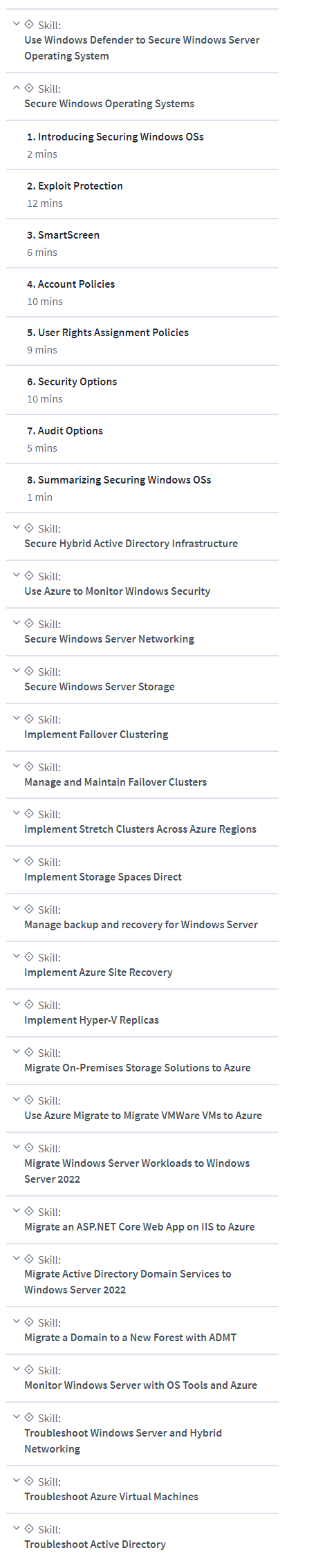 Course topics · CBTNuggets — AZ-801 Training: Configuring Windows Server Hybrid Advanced Services 2022-6