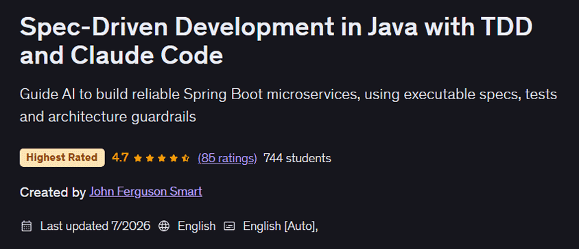 Pictures · Udemy — Spec-Driven Development in Java with TDD and Claude Code 2026-7