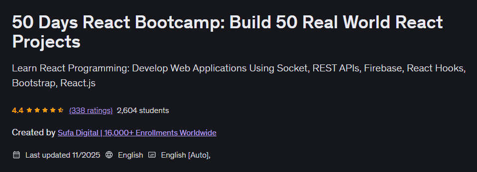 画像 · 50 日々 React ボットキャンプ:構築 50 現実世界 React プロジェクト 2025-11