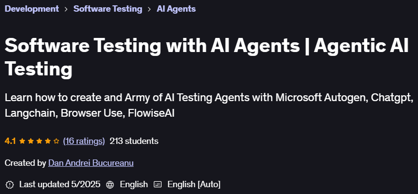 Pictures · Software Testing with AI Agents | Agentic AI Testing 2025-2