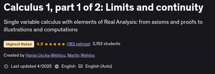 Pictures · Udemy — Calculus 1, part 1 of 2: Limits and continuity 2025-4