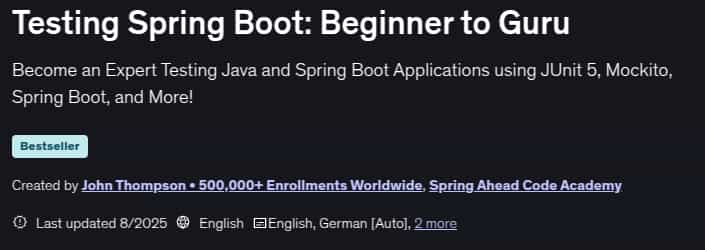 Images · Testing Spring Boot : débutant à Guru 2025-8