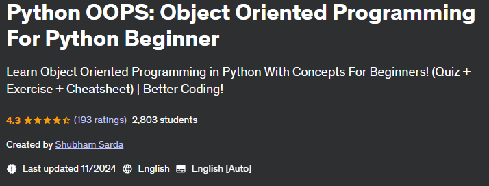 Pictures · Python OOPS: Object Oriented Programming For Python Beginner 2023-11