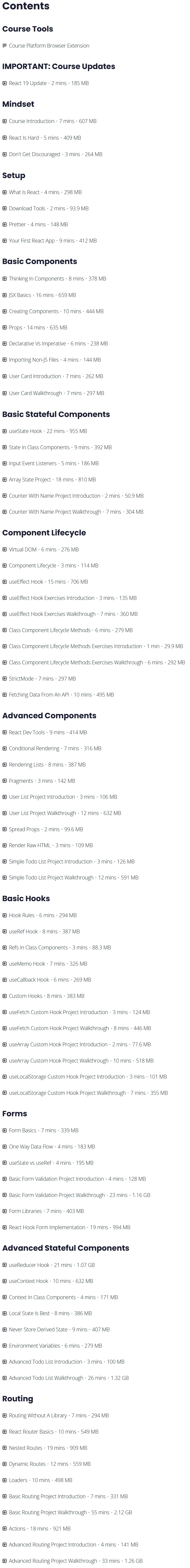 Course topics · Web Dev Simplified — React Simplified – Beginner 2025-4