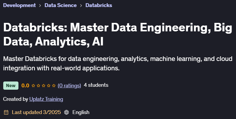 Pictures · Databricks: Master Data Engineering, Big Data, Analytics, AI 2025-3