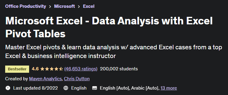 Pictures · Microsoft Excel – Data Analysis with Excel Pivot Tables 2022-8