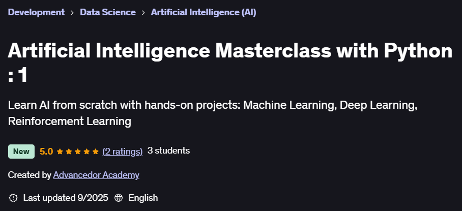 Pictures · Udemy — Artificial Intelligence Masterclass with Python : 1 2025-9