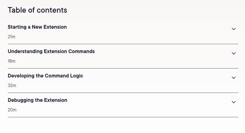 Course topics · VS Code: Creating an Extension 2025-9