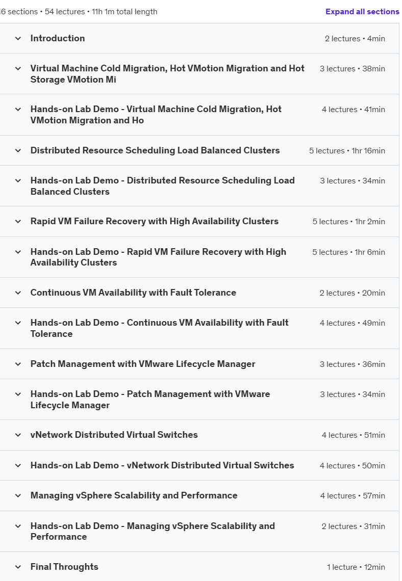 Course topics · Mega Course – VMware vSphere 7.0 Boot Camp – Part 3 w. Ebook 2022-2