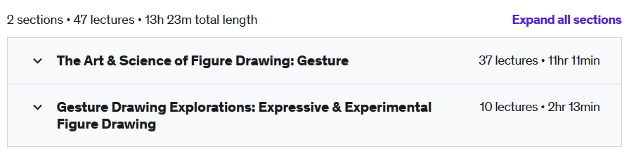 Course topics · Udemy — The Art & Science of Figure Drawing: GESTURE 2021-11