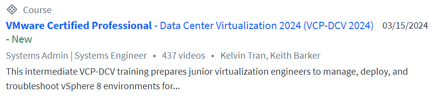 Pictures · CBT Nuggets — VMware Certified Professional – Data Center Virtualization 2024 (VCP-DCV 2024) vSphere 8 2024-3