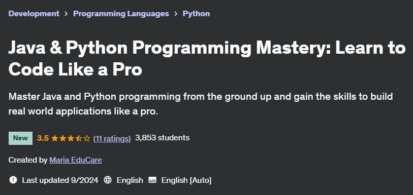 Pictures · Java & Python Programming Mastery: Learn to Code Like a Pro 2024-9