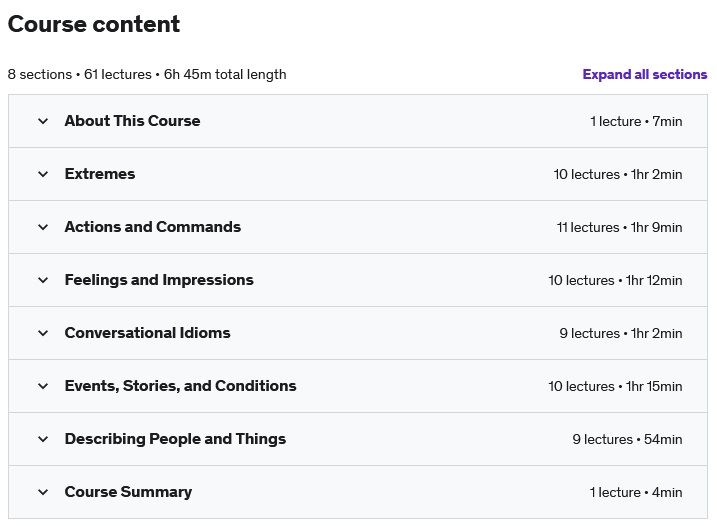Course topics · Udemy — American English Slang | Common Idioms 2019-6