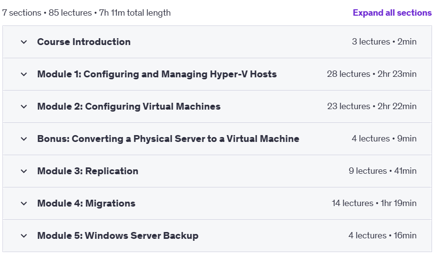 Course topics · Hyper-V on Windows Server 2022 and Windows 11 2024-10