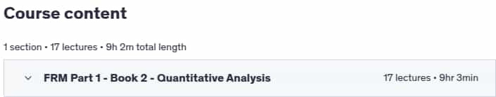 Course topics · Udemy — FRM Part 1 – Book 2 – Quantitative Analysis 2024-1