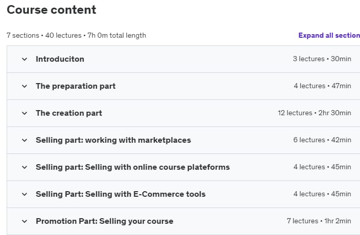 Course topics · The Complete Introduction to Online Course Creation 2021-11