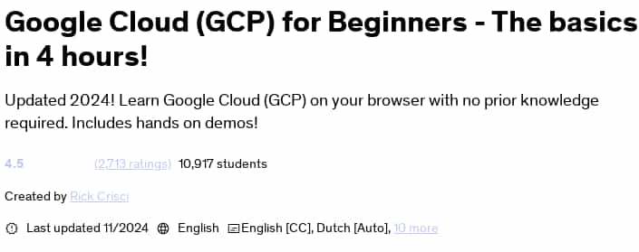 Pictures · Google Cloud (GCP) for Beginners – The basics in 4 hours! 2024-11