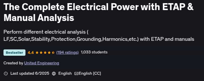 Pictures · Udemy — The Complete Electrical Power with ETAP & Manual Analysis 2025-6