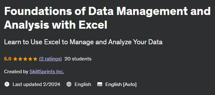 Pictures · Udemy — Foundations of Data Management and Analysis with Excel 2024-2