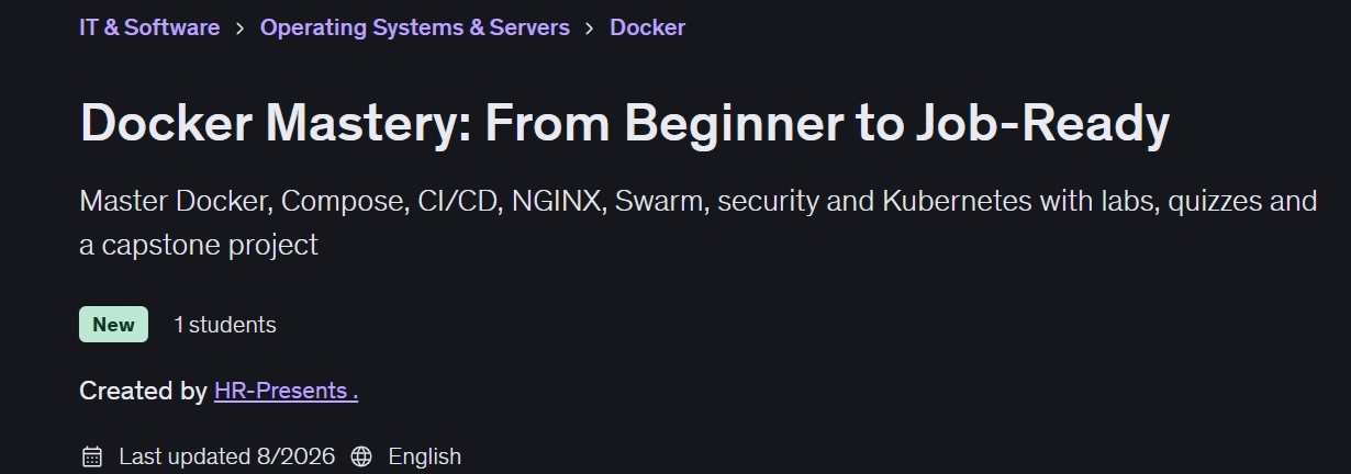 Images · Docker Mastery : du débutant au travail prêt 2026-8