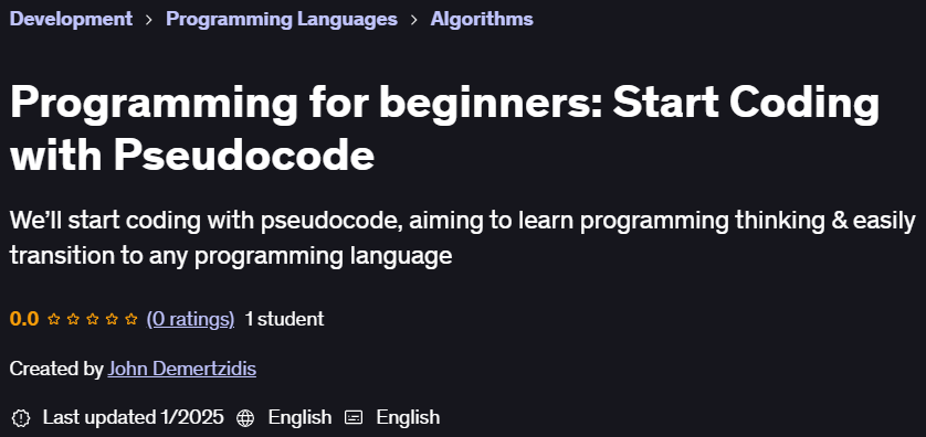 Pictures · Programming for beginners: Start Coding with Pseudocode 2025-1