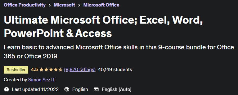Pictures · Udemy — Ultimate Microsoft Office; Excel, Word, PowerPoint & Access 2022-11